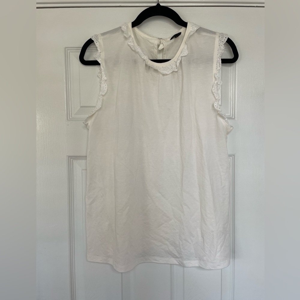 Ann Taylor Ruffle Neck Sleeveless top